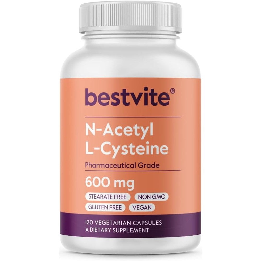 Bestvite N-Acetyl L-Cysteine 600mg 120 capsules front label view