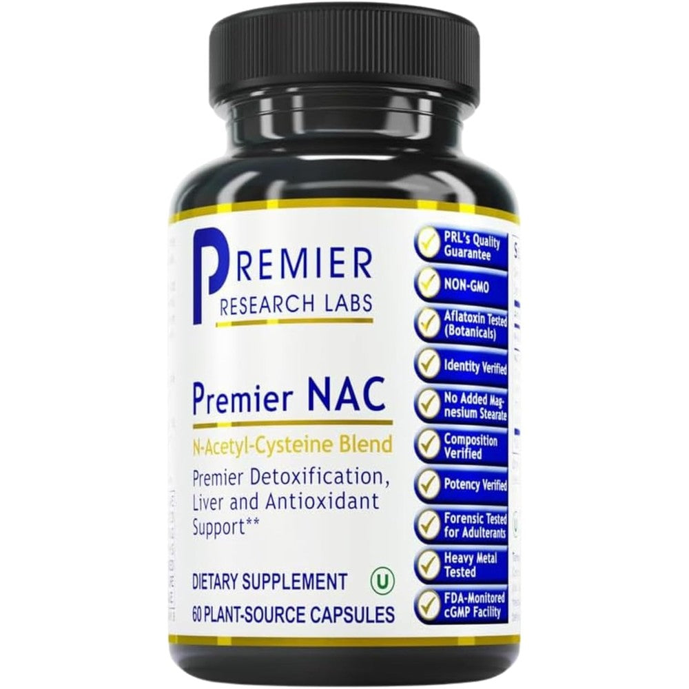 Premier Research Labs Premier NAC bottle front view for liver support