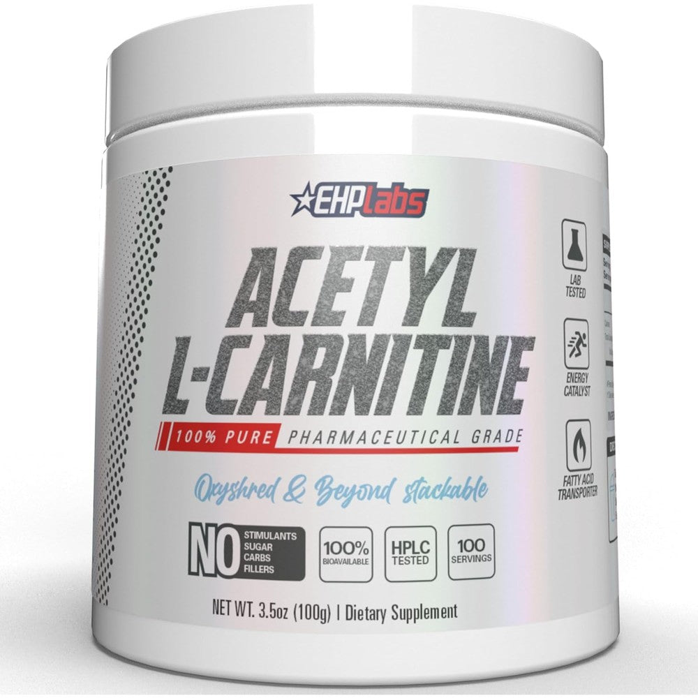 EHP Labs Acetyl L Carnitine Powder front view packaging container