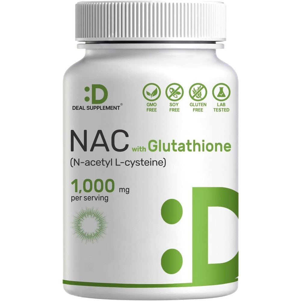 Deal Supplement NAC 1000mg with Glutathione front label view