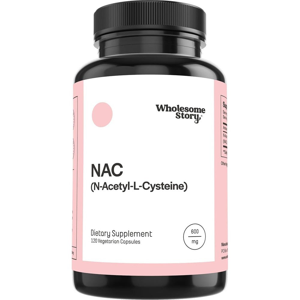Wholesome Story NAC 600 mg 120 Capsules front view bottle