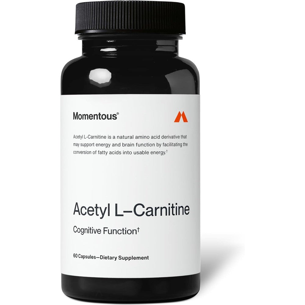 Momentous Acetyl L-Carnitine bottle front view for cognitive support