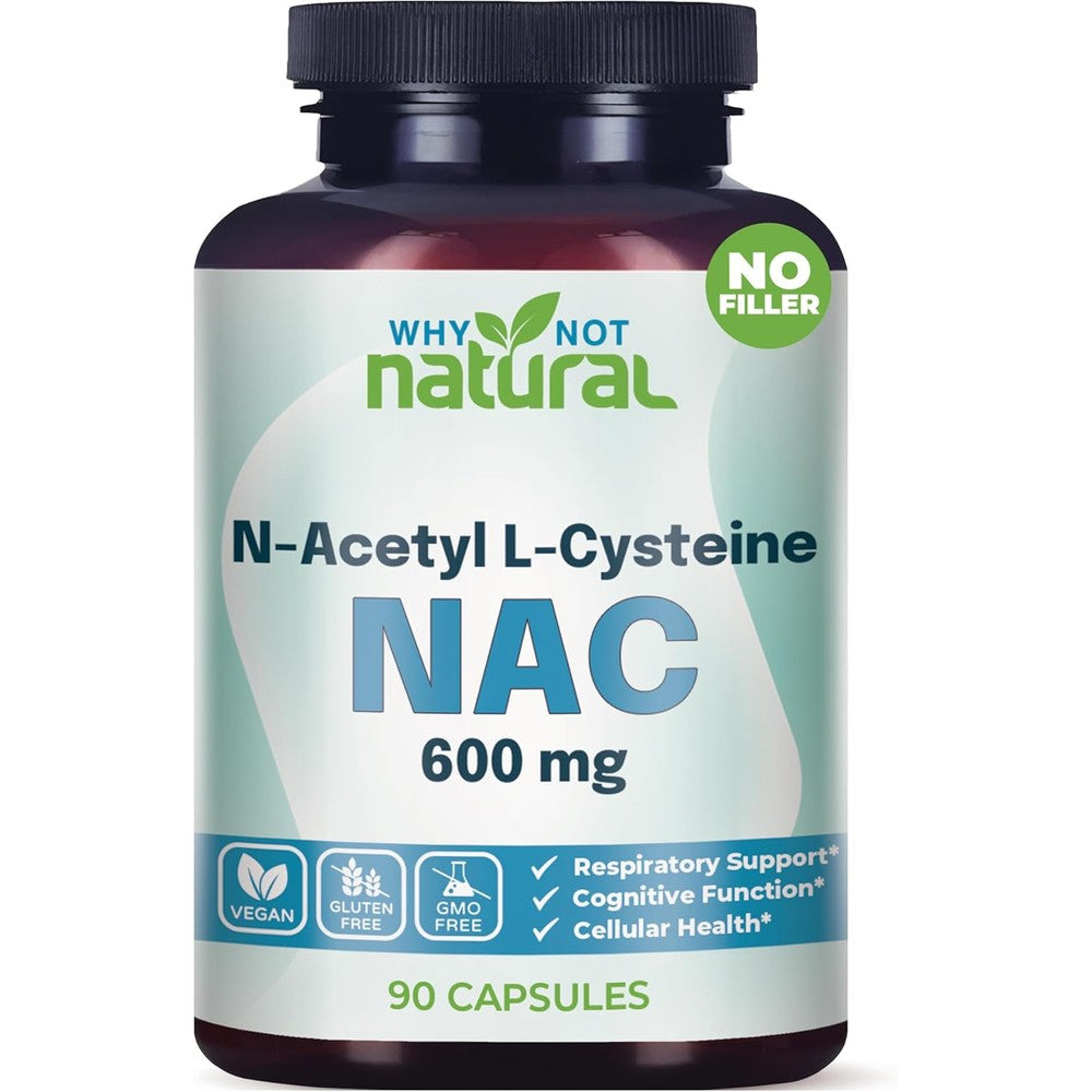 Why Not Natural NAC 600 Milligram bottle front view showing clean filler free label