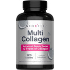 Neocell Super Multi Collagen Peptides Advanced Beauty Series front bottle view showing 120 tablets
