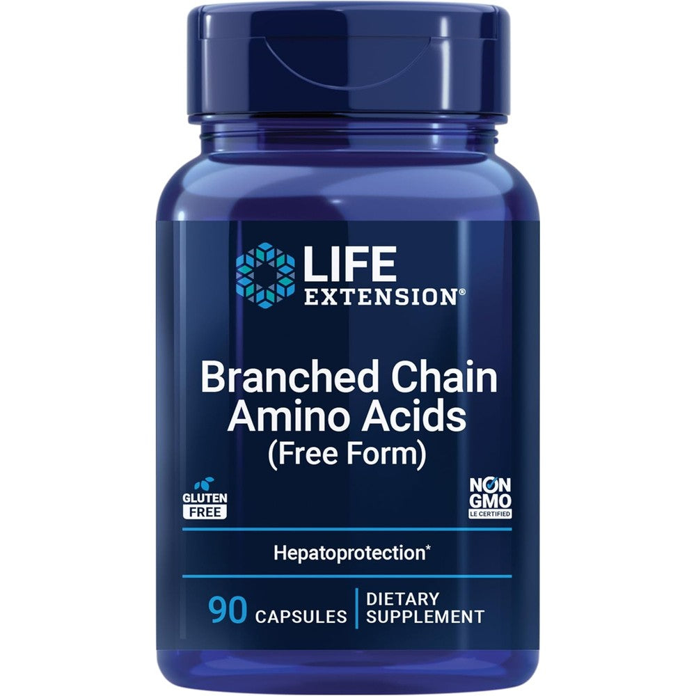 Life Extension Branched Chain Amino Acids ninety capsules front bottle view
