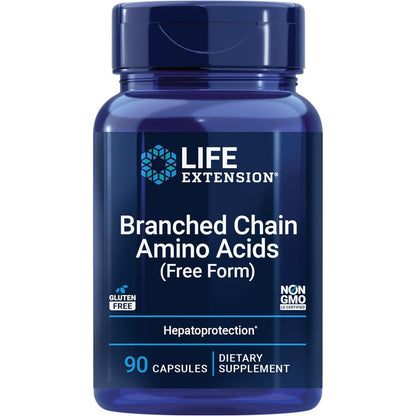 Life Extension Branched Chain Amino Acids ninety capsules front bottle view