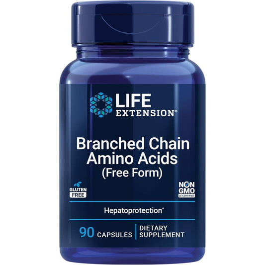 Life Extension Branched Chain Amino Acids ninety capsules front bottle view
