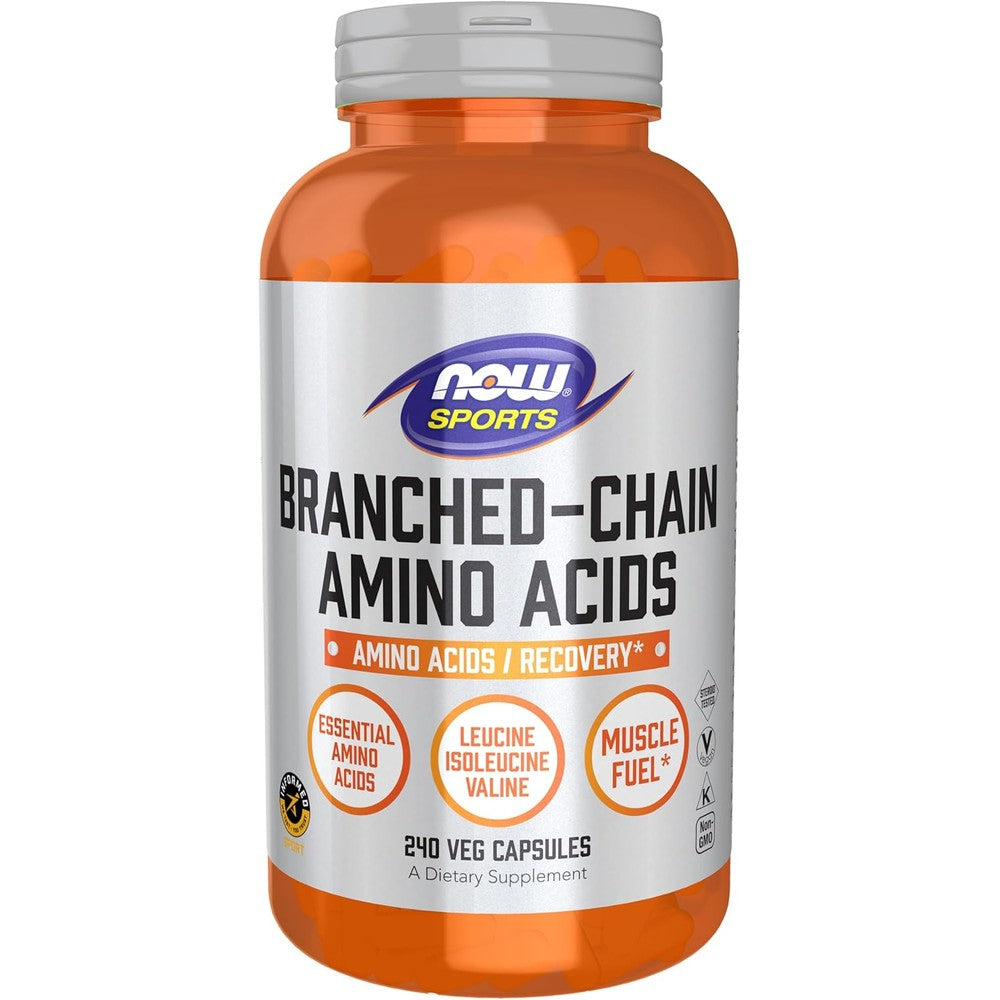 NOW Foods Sports Branched Chain Amino Acids front bottle view.