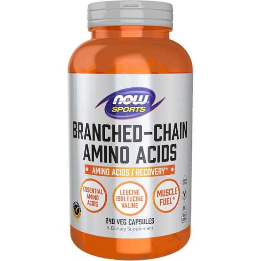 NOW Foods Sports Branched Chain Amino Acids front bottle view.
