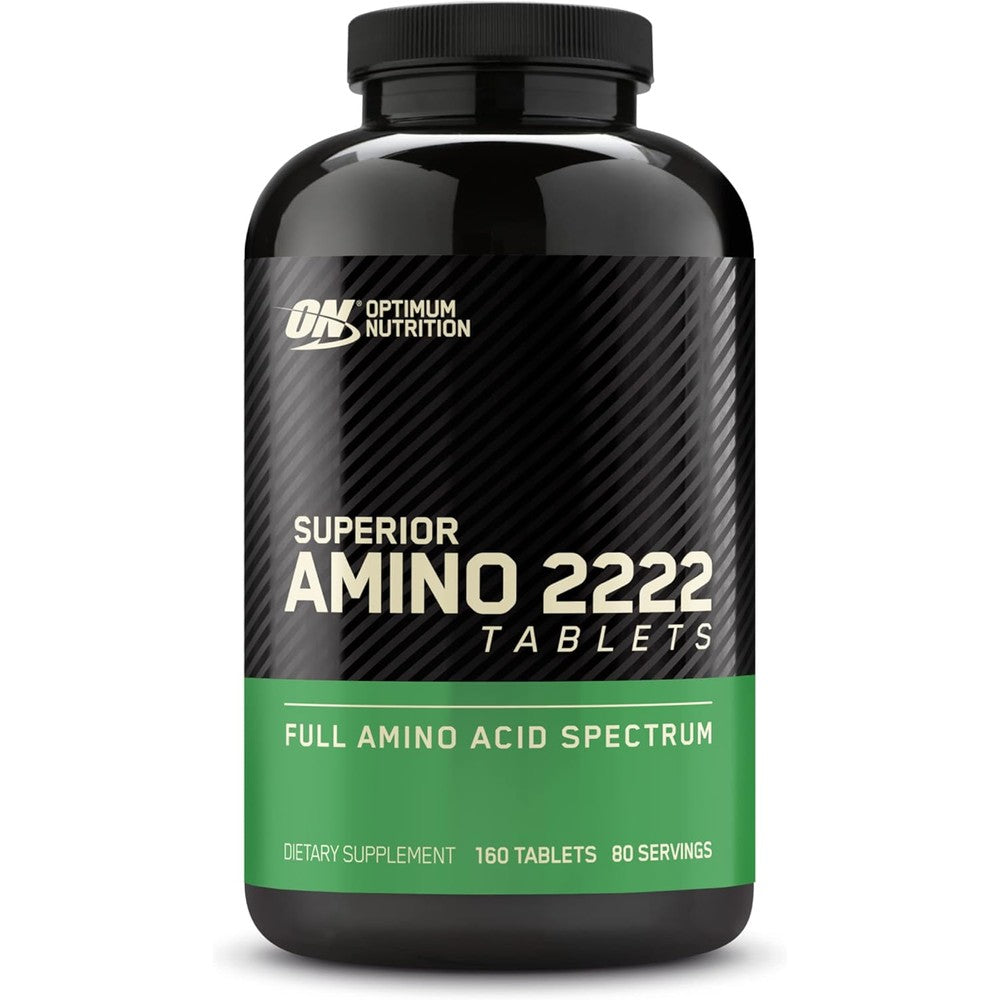 Optimum Nutrition Superior Amino 2222 160 Tablets front view muscle recovery supplement