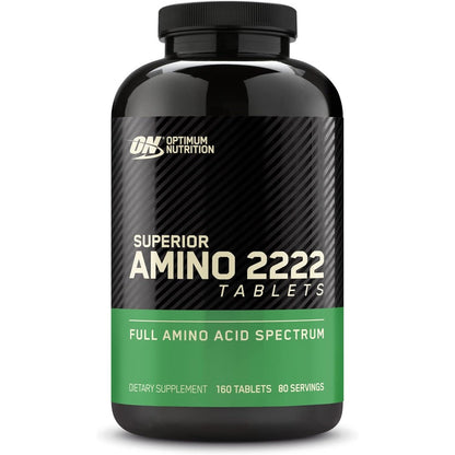 Optimum Nutrition Superior Amino 2222 160 Tablets front view muscle recovery supplement