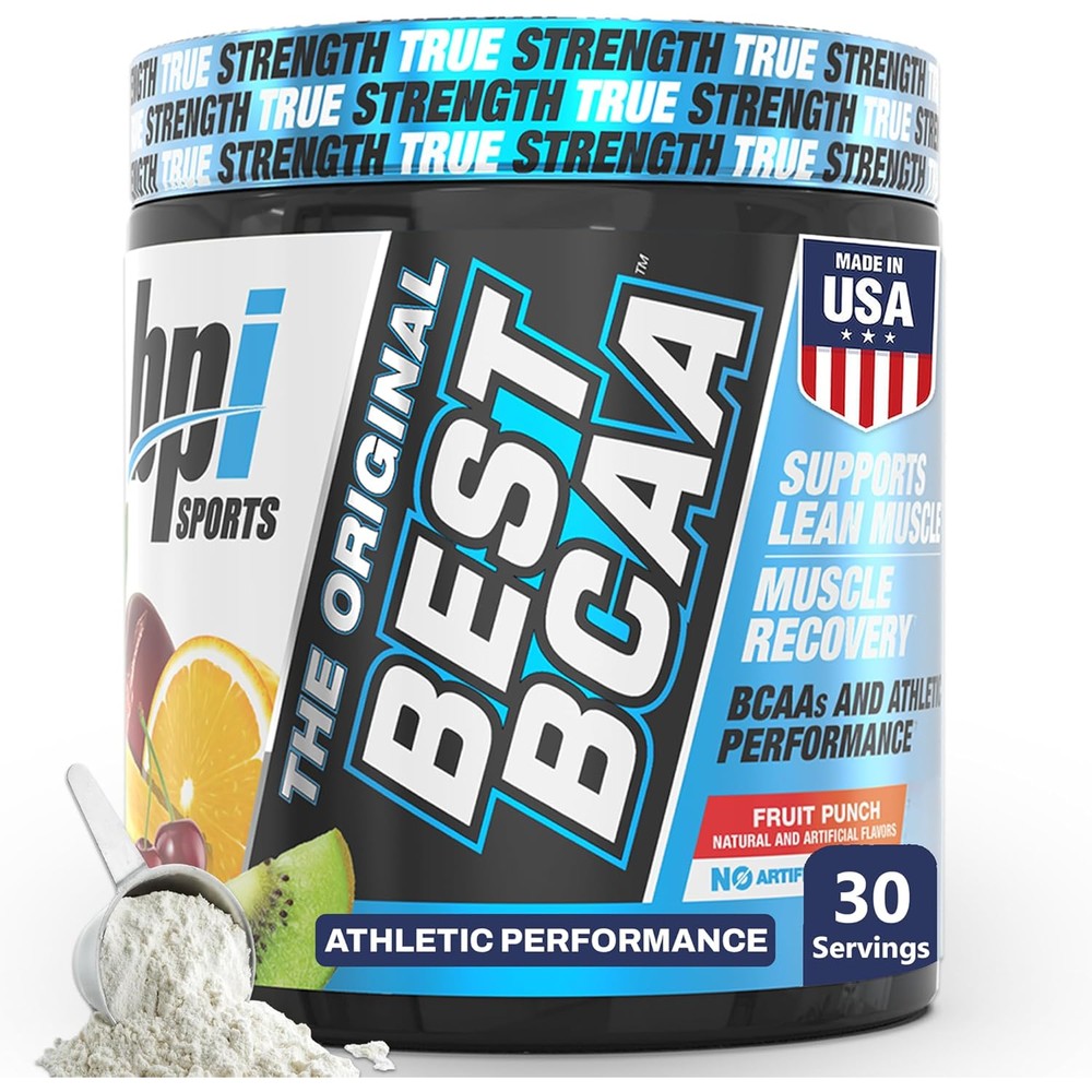 Bpi Sports Best Bcaa Powder Fruit Punch front view muscle recovery supplement