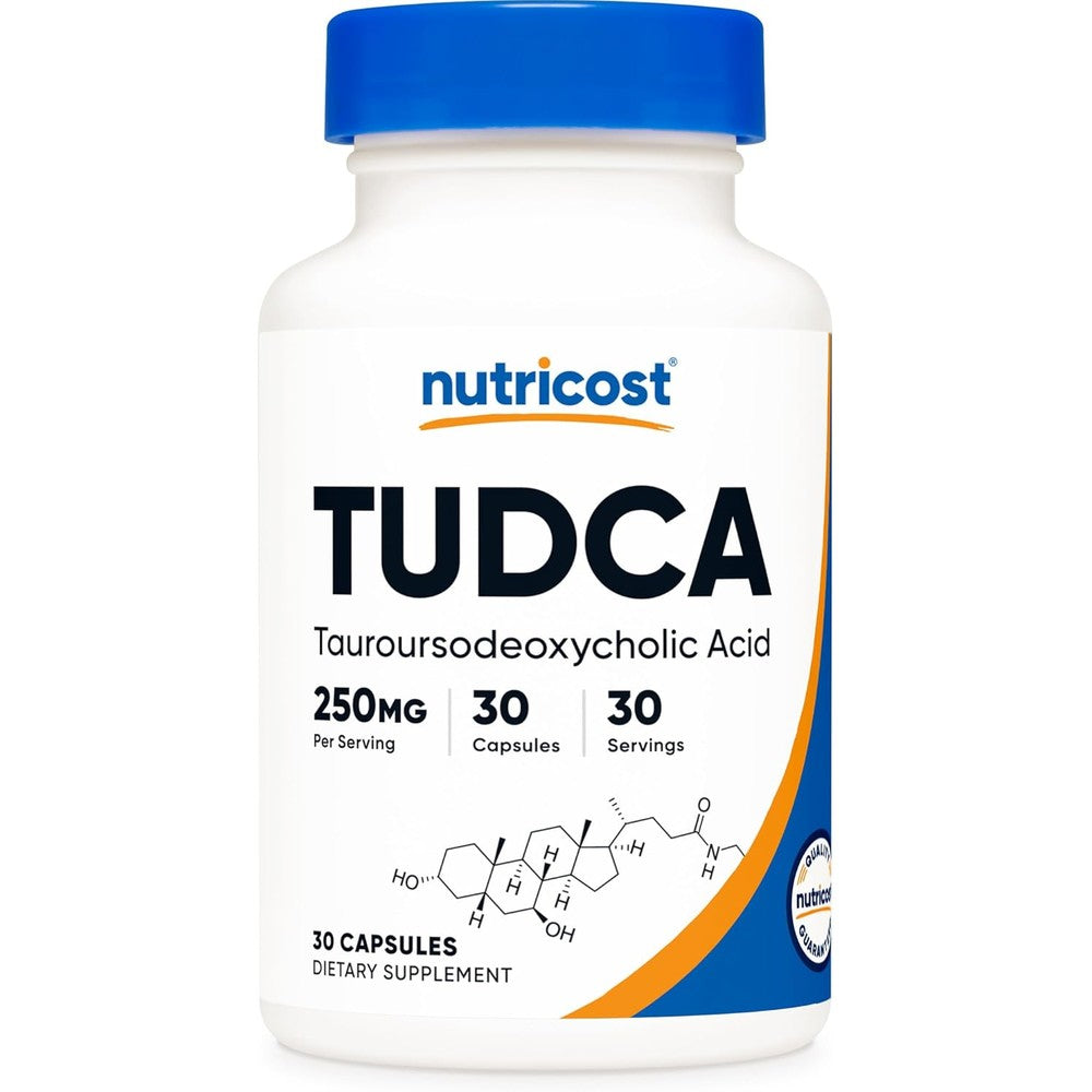 Nutricost TUDCA 250mg supplement bottle front view