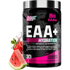 Nutrex Research EAA Hydration strawberry watermelon front view container