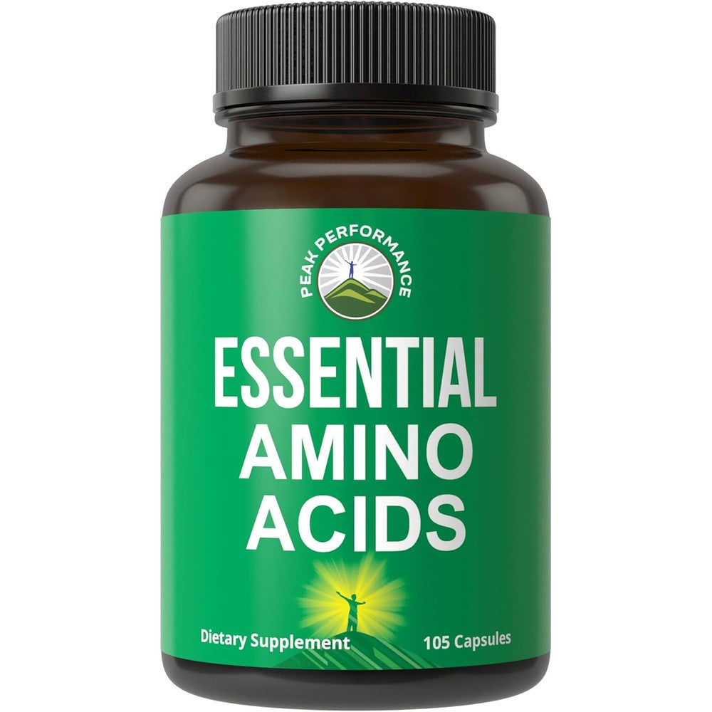 Peak Performance Essential Amino Acids 105 Capsules front view bottle