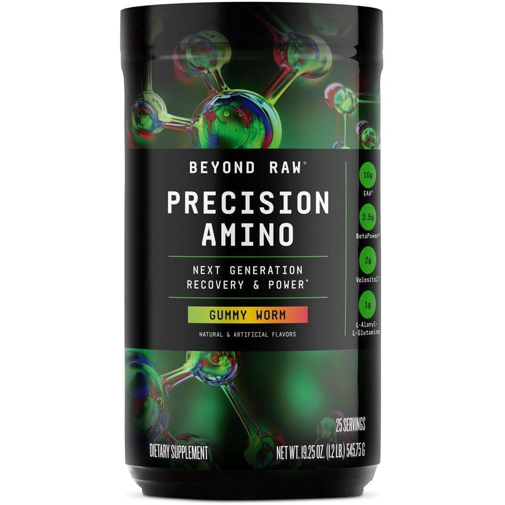 Beyond Raw Precision Amino Gummy Worm front view container