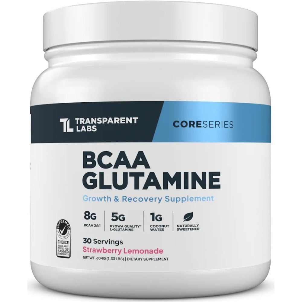 Transparent Labs BCAA Glutamine front view container