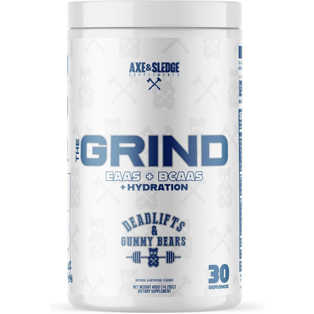 Axe And Sledge The Grind EAA BCAA Powder front view packaging