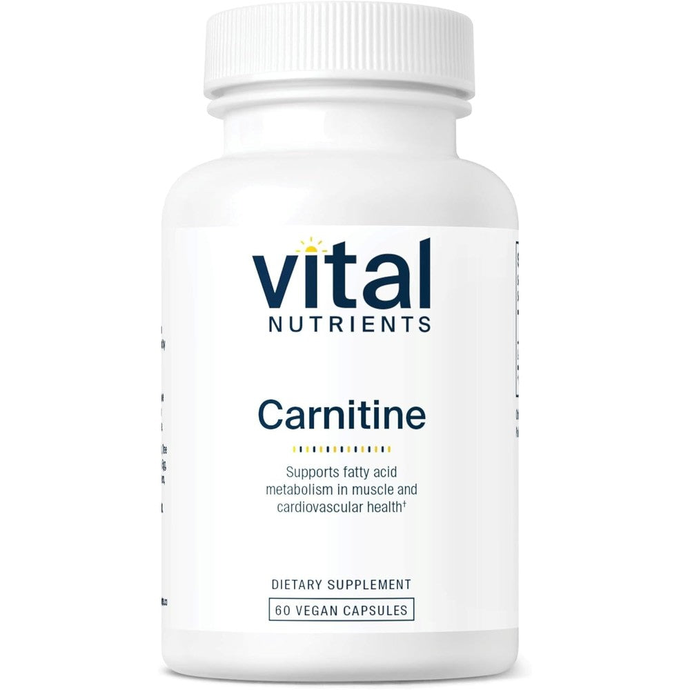 Vital Nutrients Carnitine 500mg supplement bottle front view wellness product