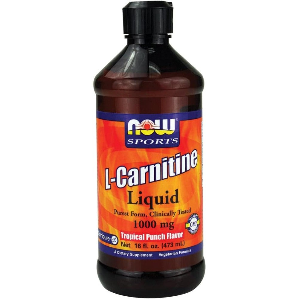 NOW Foods Sports L-Carnitine Liquid Tropical Punch Front View Supplement