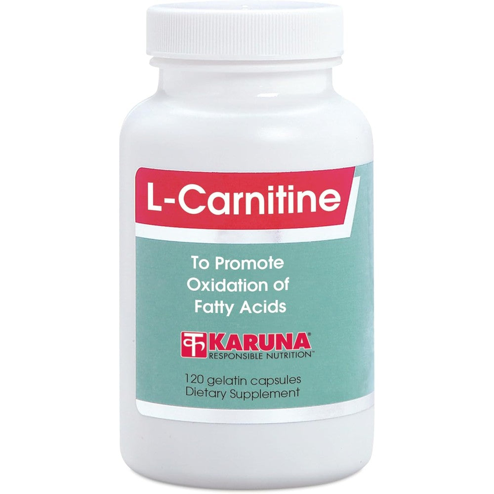 Karuna L-Carnitine 500 Milligrams 120 Capsules front view bottle