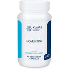 Klaire Labs L-Carnitine 250 mg front view bottle supplement