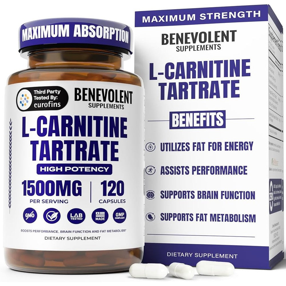 Benevolent Nourishment L-Carnitine Tartrate bottle front view for fitness support