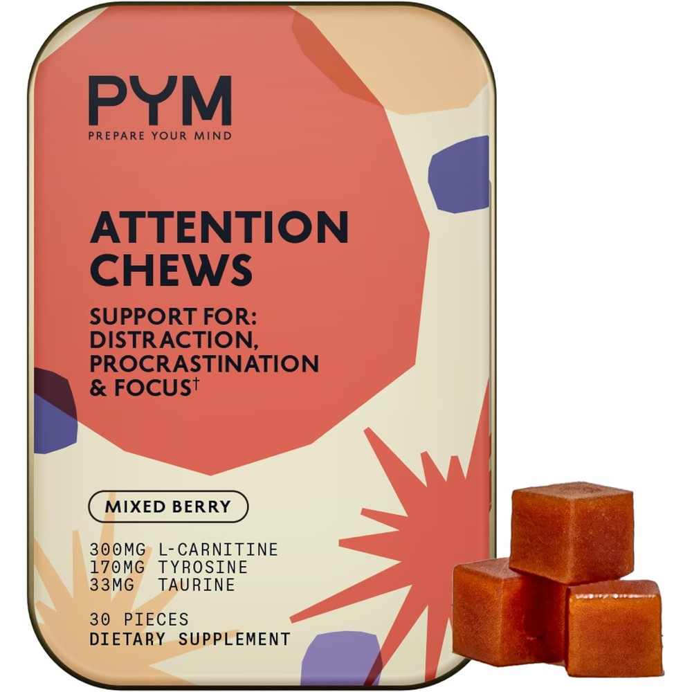 Pym Health Attention Chews front view packaging