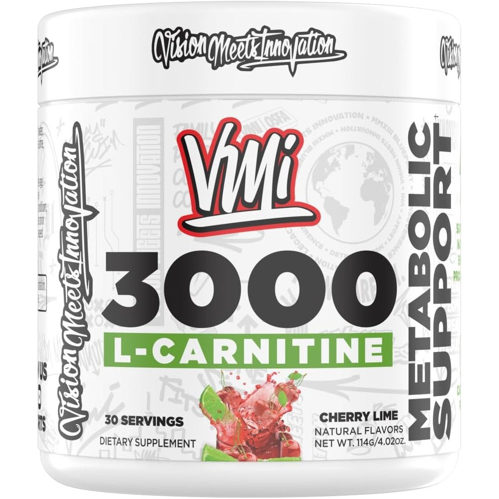 VMI Sports L-Carnitine 3000 Powder Cherry Lime container front view