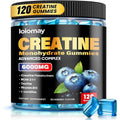 Loiomay creatine monohydrate gummies front view bottle with blueberry flavor