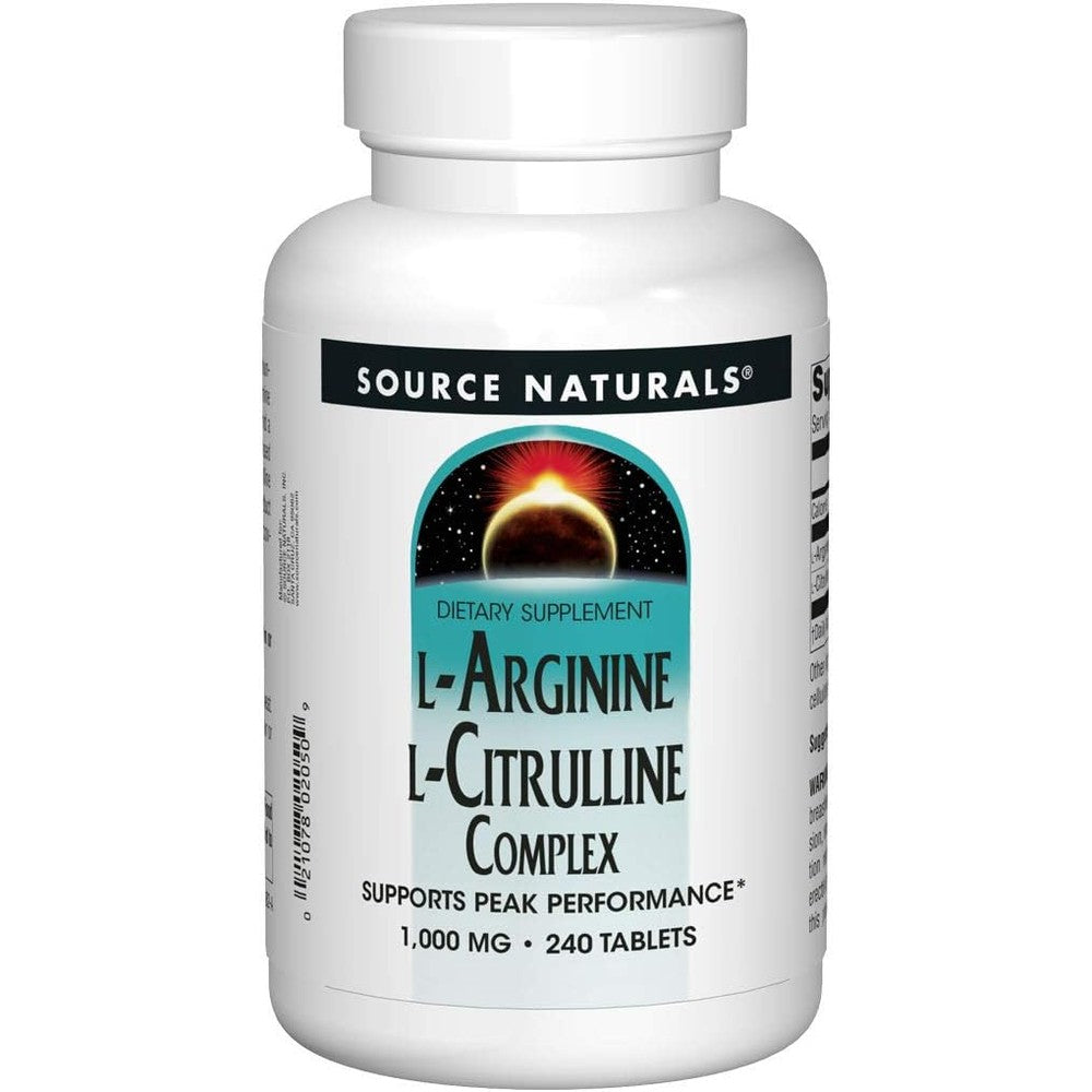 Source Naturals L-Arginine L-Citrulline Complex front bottle view
