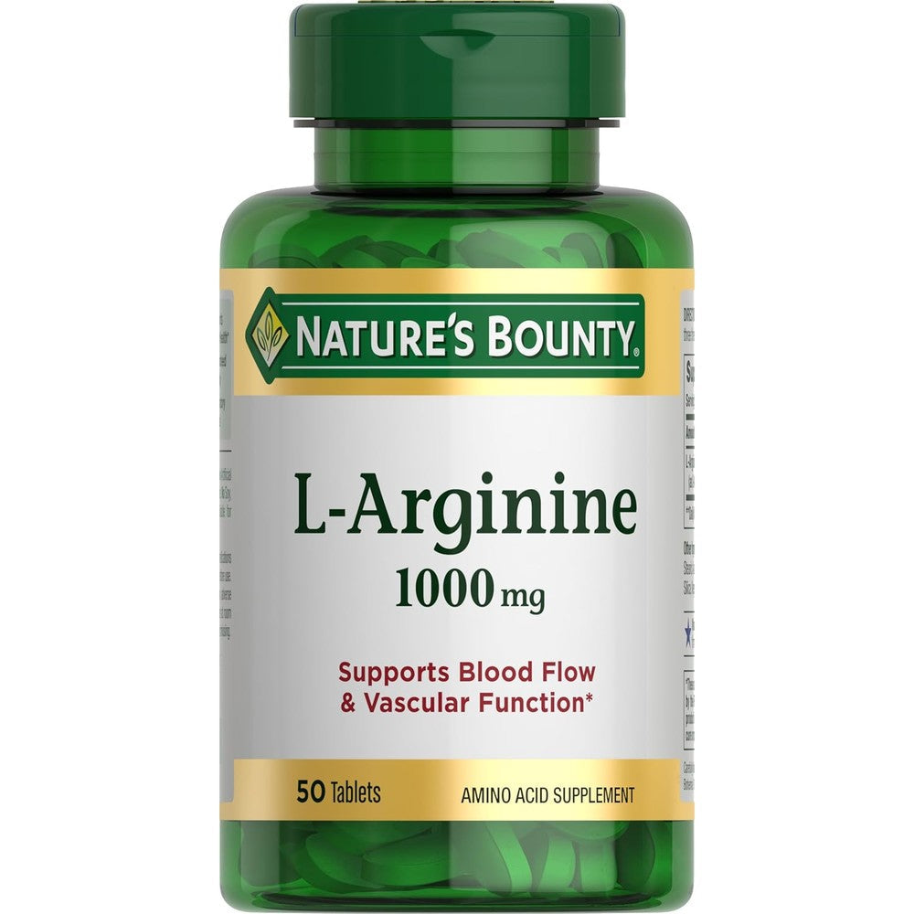 Nature's Bounty L-Arginine 1000mg front bottle view