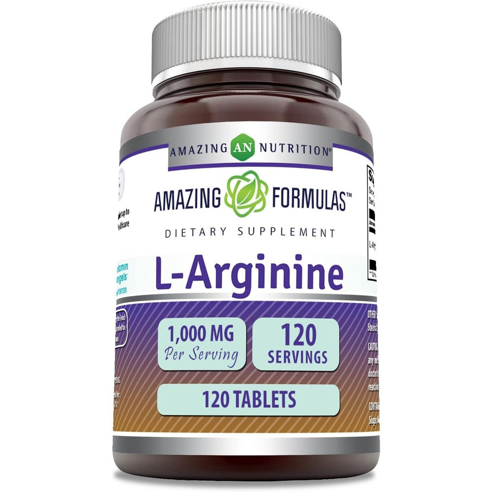 Amazing Nutrition L-Arginine 1000mg supplement bottle front view