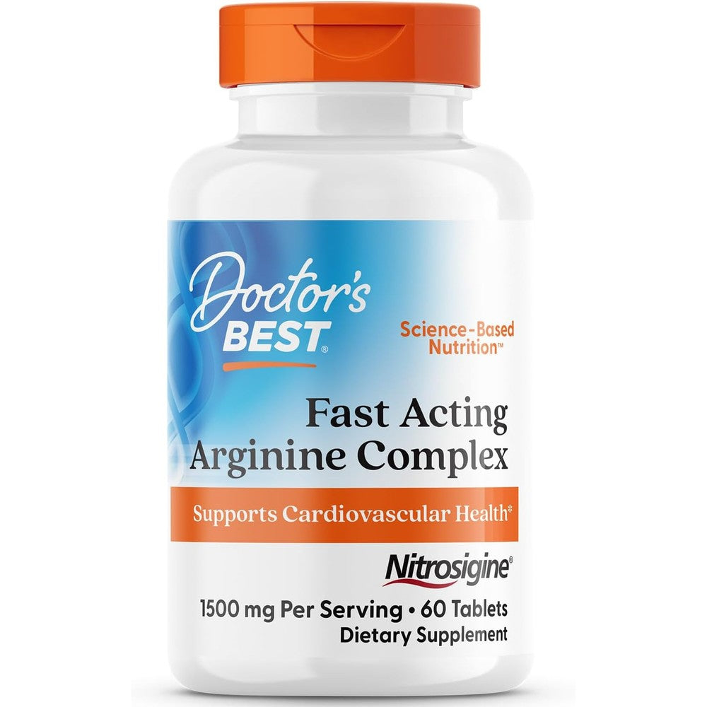 Doctor's Best Fast Acting Arginine Complex Nitrosigine 60 Tablets front view showing the product label.