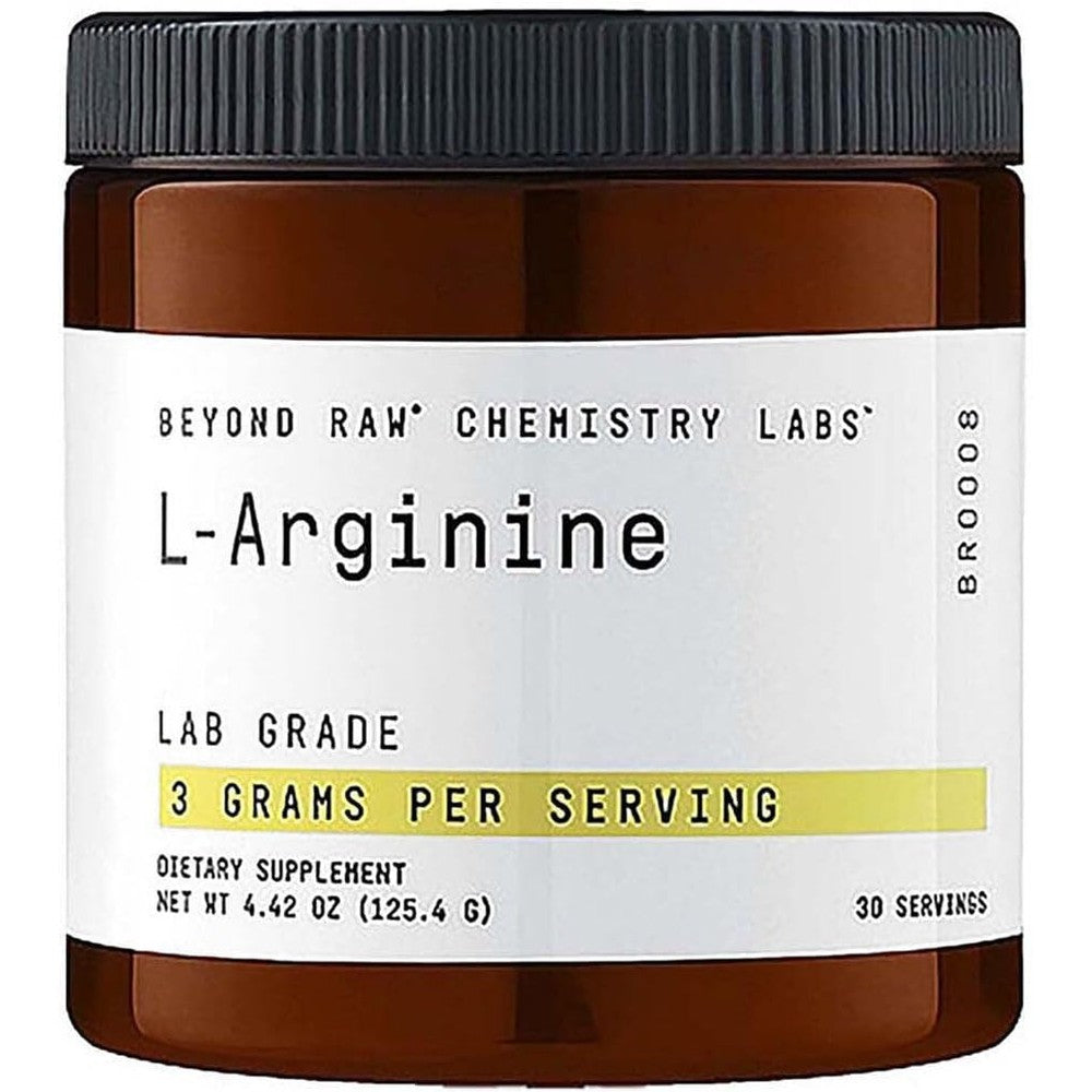 Beyond Raw Chemistry Labs L-Arginine powder supplement jar front view