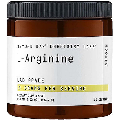 Beyond Raw Chemistry Labs L-Arginine powder supplement jar front view