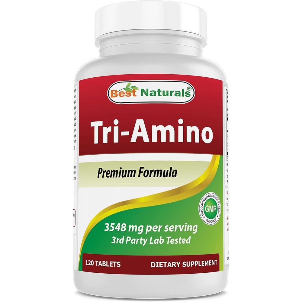 Best Naturals Tri-Amino 120 Tablets front view bottle