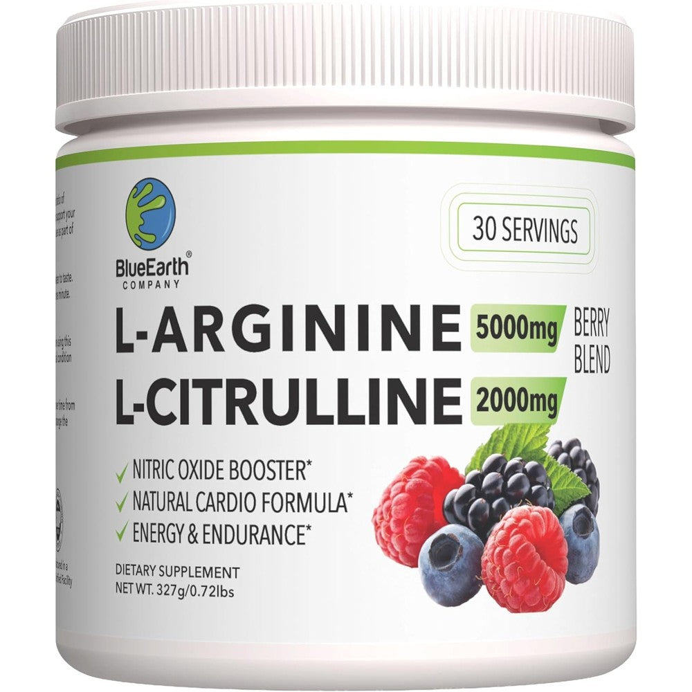 BlueEarth Company L-Arginine and L-Citrulline complex powder front view