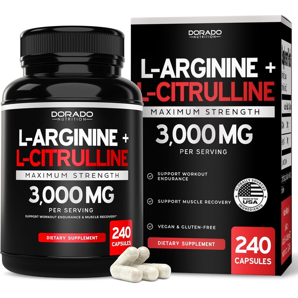 Dorado Nutrition L Arginine L Citrulline front bottle view