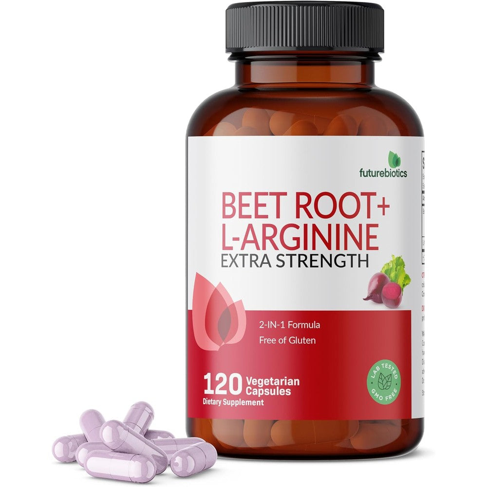 Futurebiotics Beet Root Plus L-Arginine 120 Capsules front view