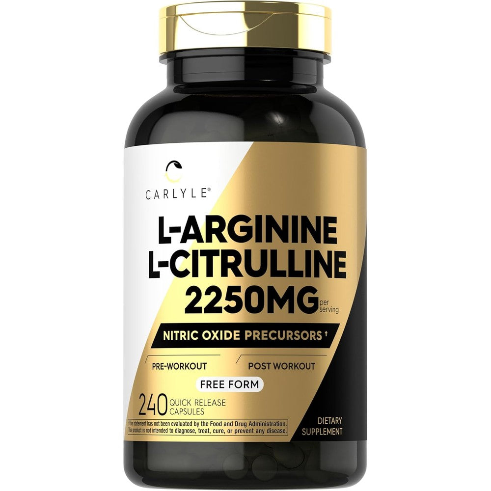 Carlyle L-Arginine L-Citrulline 2250mg bottle front view