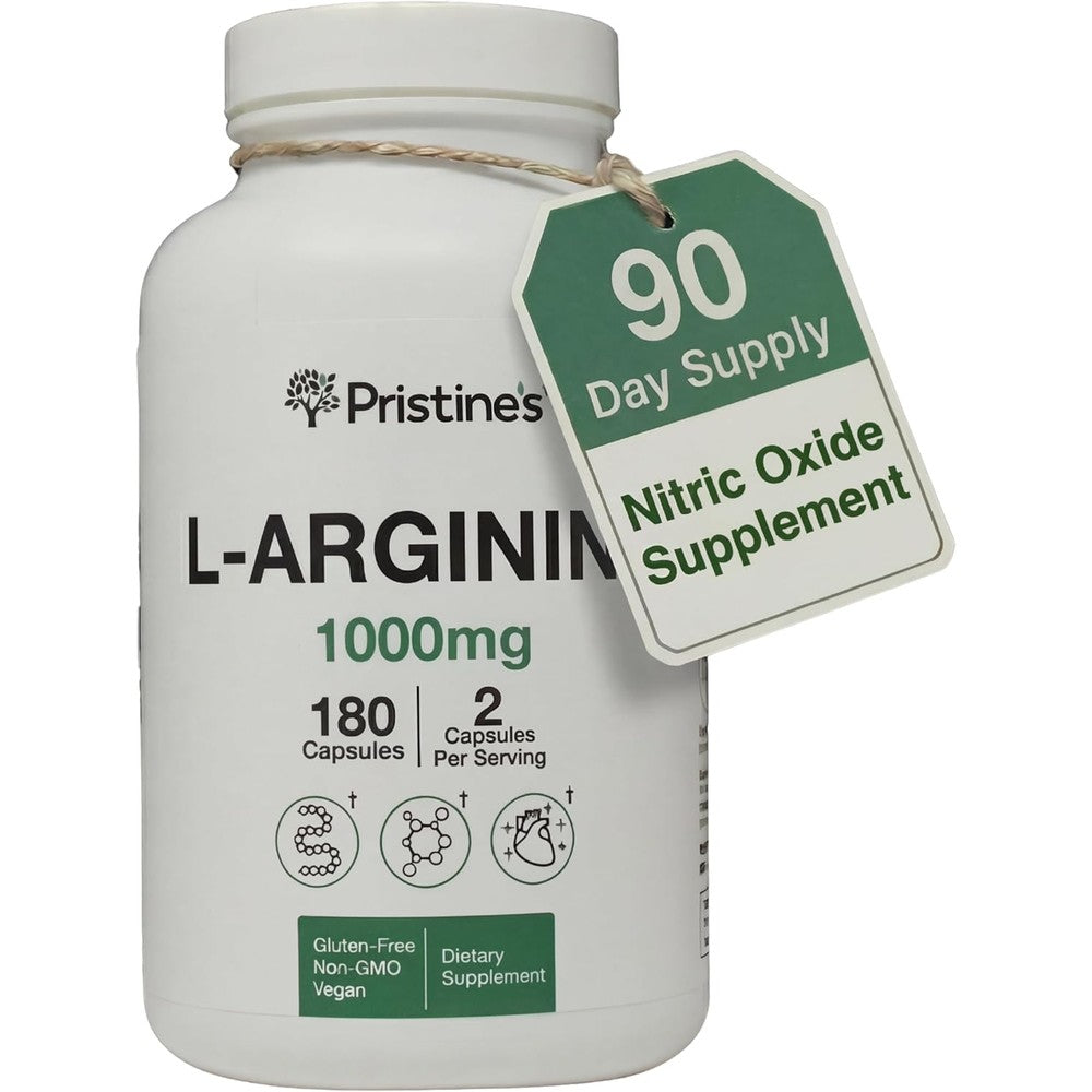 Pristine's L-Arginine 1000mg capsules front view