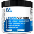 Evlution Nutrition L-Arginine Plus L-Citrulline Powder container front view showing 75 servings
