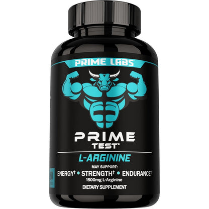 Prime Labs L Arginine 1500mg supplement bottle front view