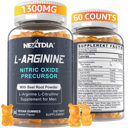 Nextdia Sugar Free L Arginine Nitric Oxide Gummies front bottle view