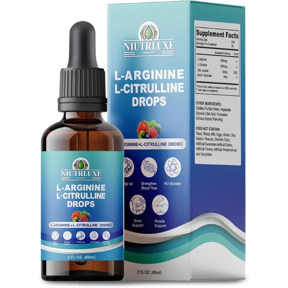 Niutrluxe L-Arginine L-Citrulline liquid drops front view