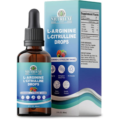 Niutrluxe L-Arginine L-Citrulline liquid drops front view