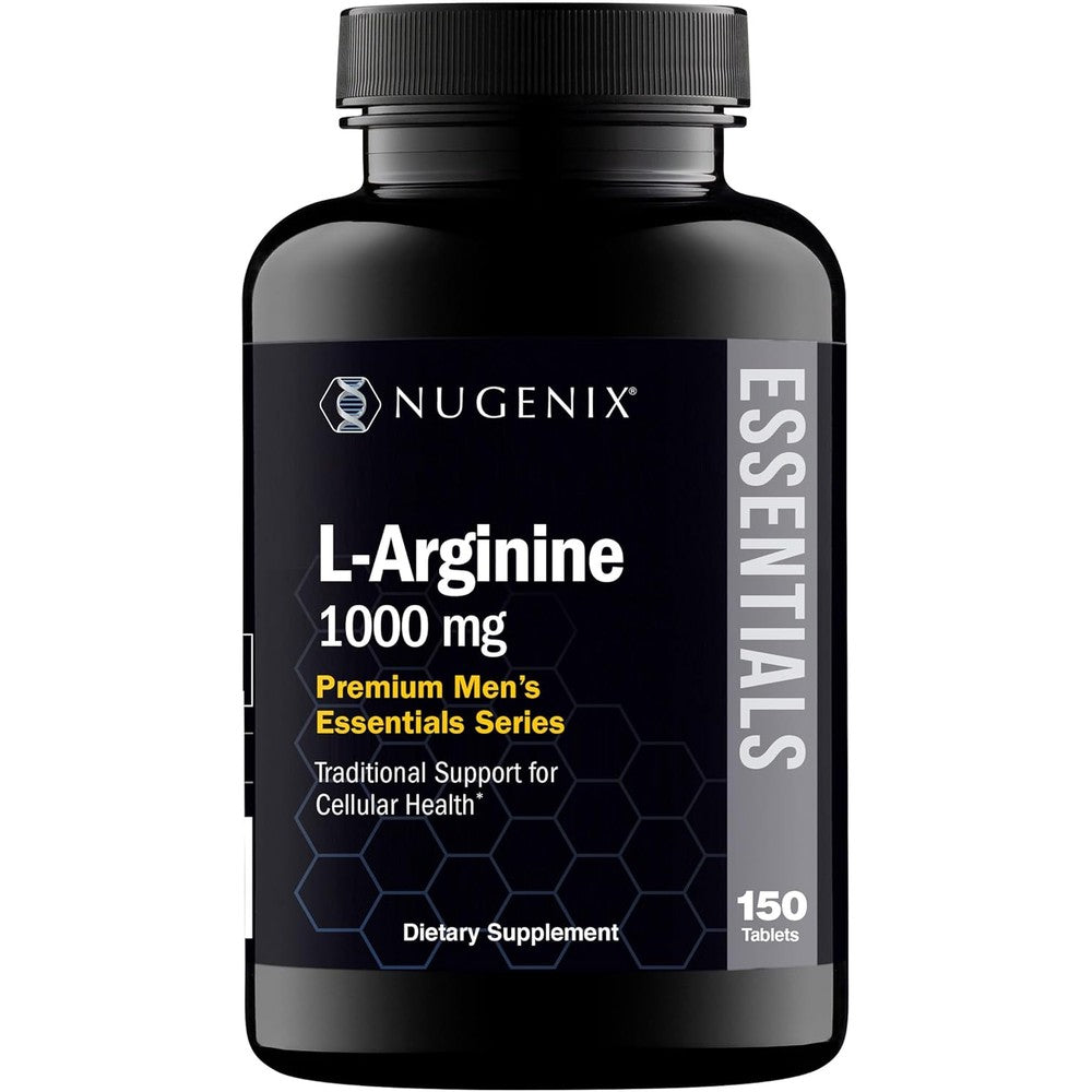 Nugenix Essentials L-Arginine 1000mg supplement bottle front view