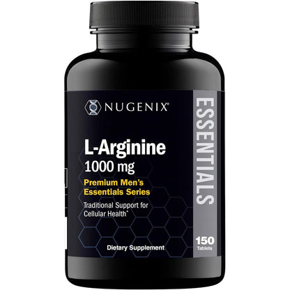 Nugenix Essentials L-Arginine 1000mg supplement bottle front view