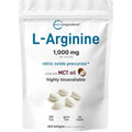 Micro Ingredients L-Arginine 1000mg MCT Oil 300 Softgels front view pouch packaging